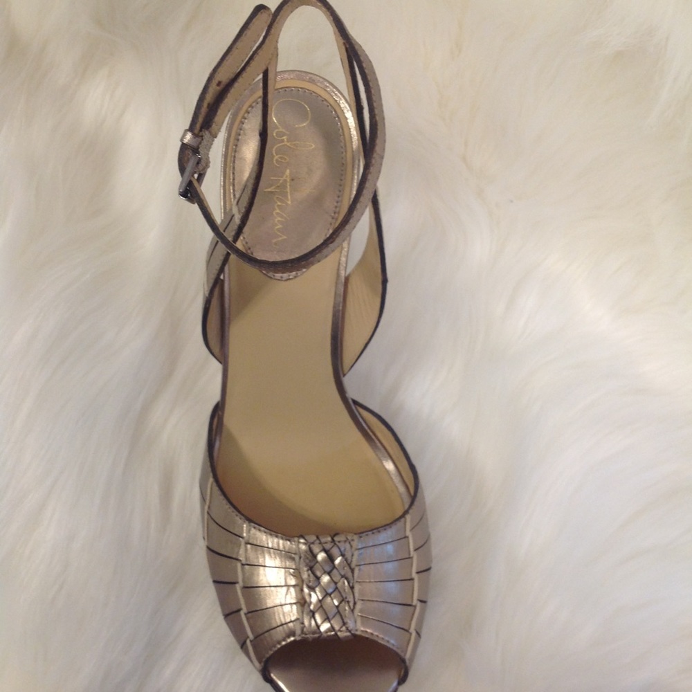Cole Haan sandals, size 8.5, Gold.